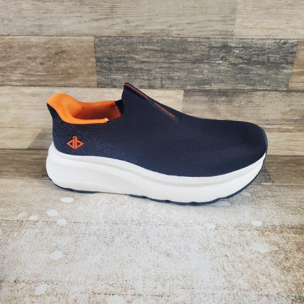 JACKSHIBO Hands Free Mens Shoes Sz 9.5 Running Navy Slip On Round Toe Sneakers